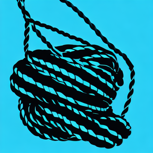 A black and white drawing of a rope. AI image generated of A black and white drawing of a rope.