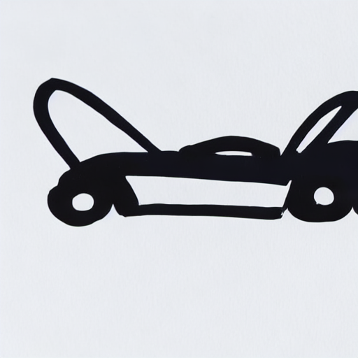 A black drawing of a car on a white background. AI image generated of A black drawing of a car on a white background.