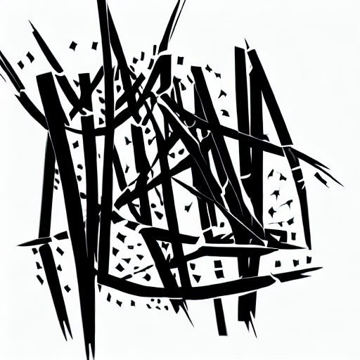 A black and white drawing of a messy, tangled web. AI image generated of A black and white drawing of a messy, tangled web.