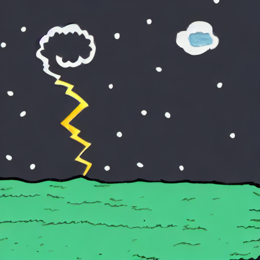 A drawing of a lightening bolt in the sky. AI image generated of A drawing of a lightening bolt in the sky.